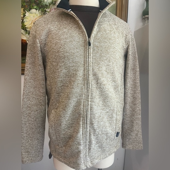 Chaps Men's Light Gray Zip Up Sweater Medium - Picture 1 of 7